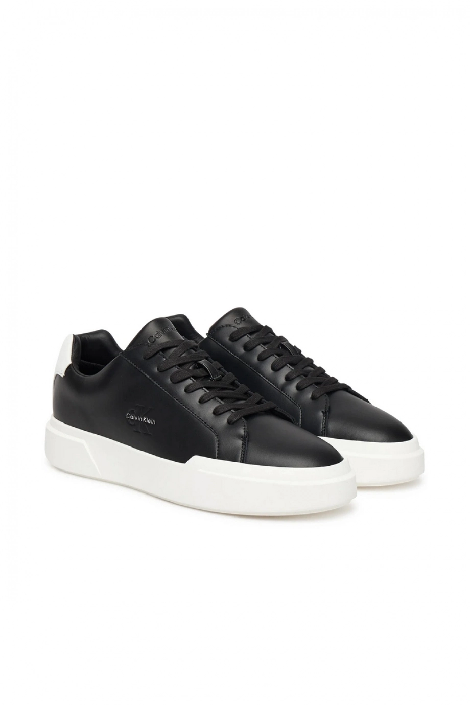 Calvin Klein Chunky Cupsole Bağcıklı Deri Erkek Siyah Sneaker YM0YM01344-06W