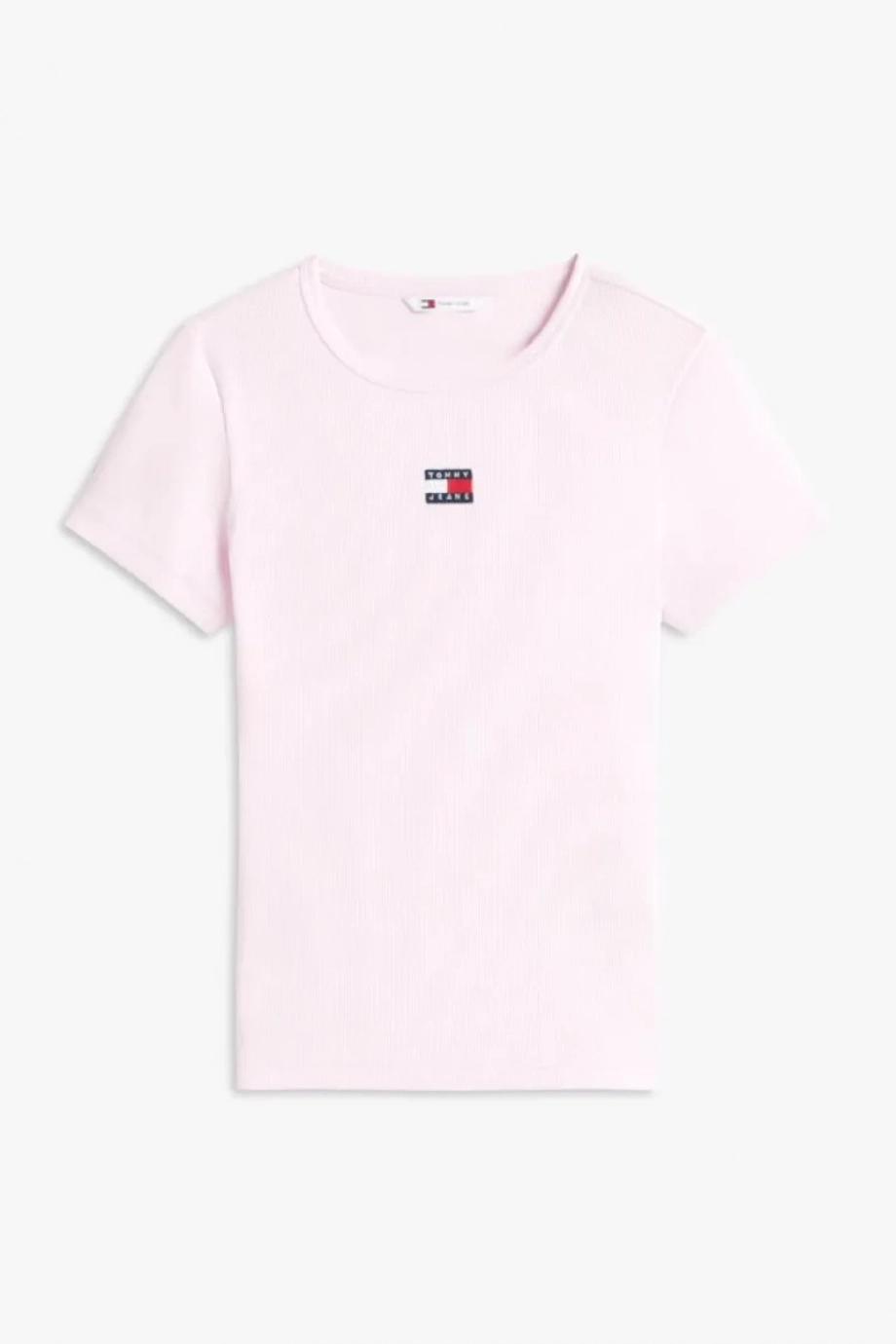 Tommy Hilfiger TJW Dar Kesim Amblemli Fitilli Kadın Pembe T-shirt DW0DW17881TN9