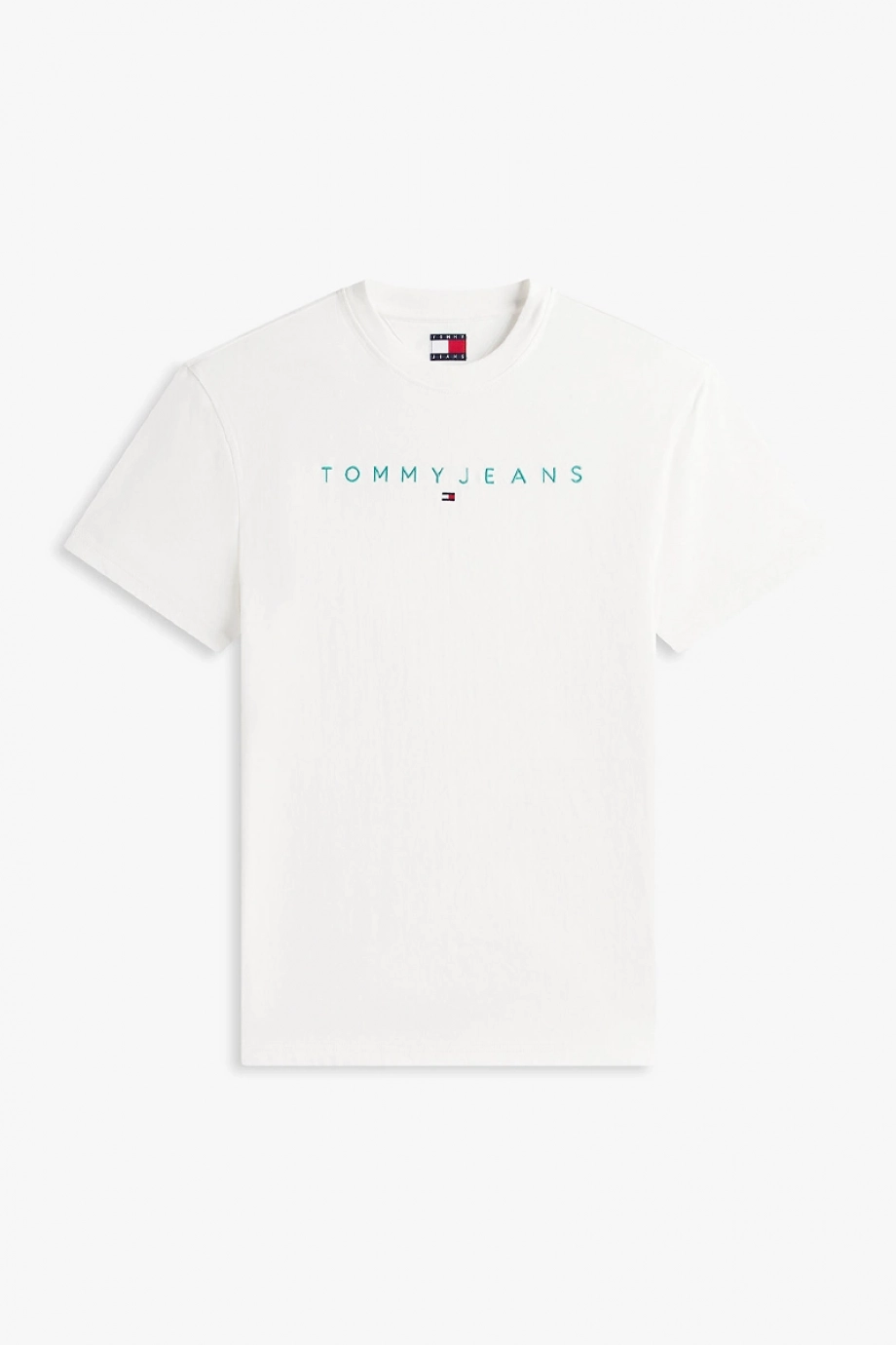 Tommy Hilfiger TJM Normal Kesim Lineer Logolu Erkek Beyaz T-shirt DM0DM20744L5Y