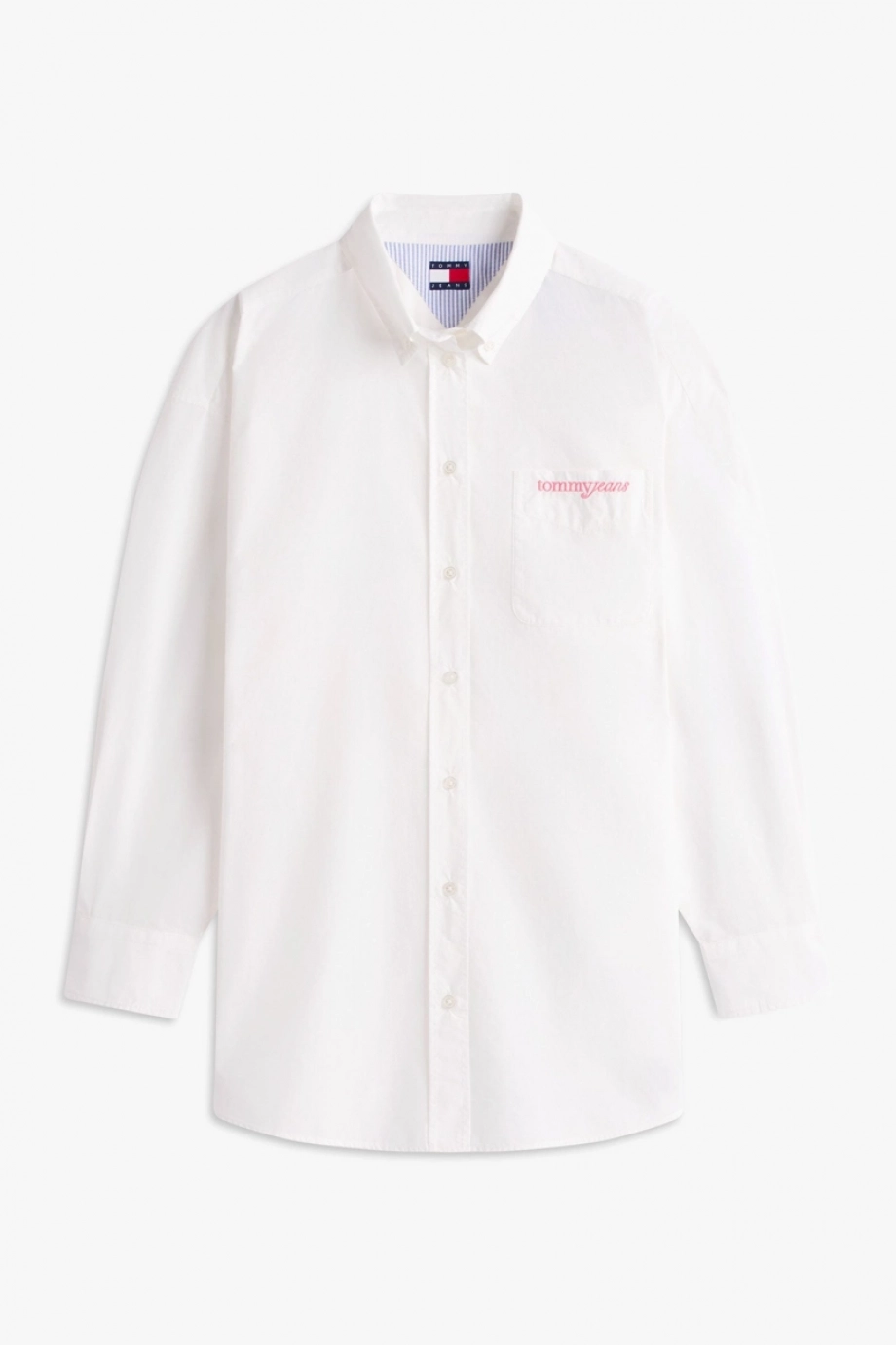 Tommy Hilfiger TJW Büyük Beden Poplin Kadın Beyaz Gömlek DW0DW22218YBL