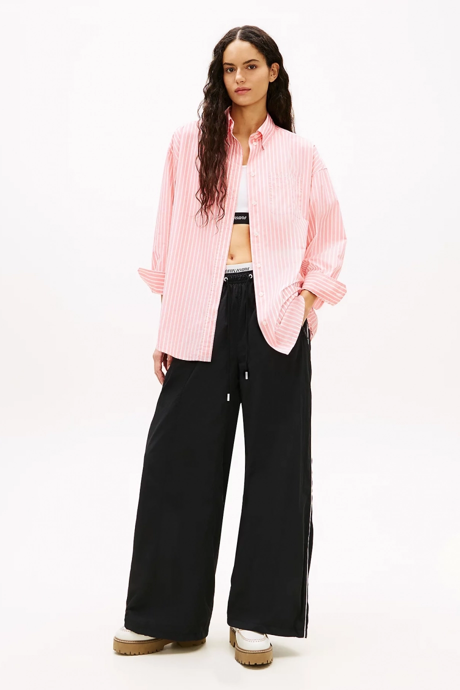 Tommy Hilfiger TJW OVS Poplin Shirt Kadın Pembe Gömlek DW0DW222180D2