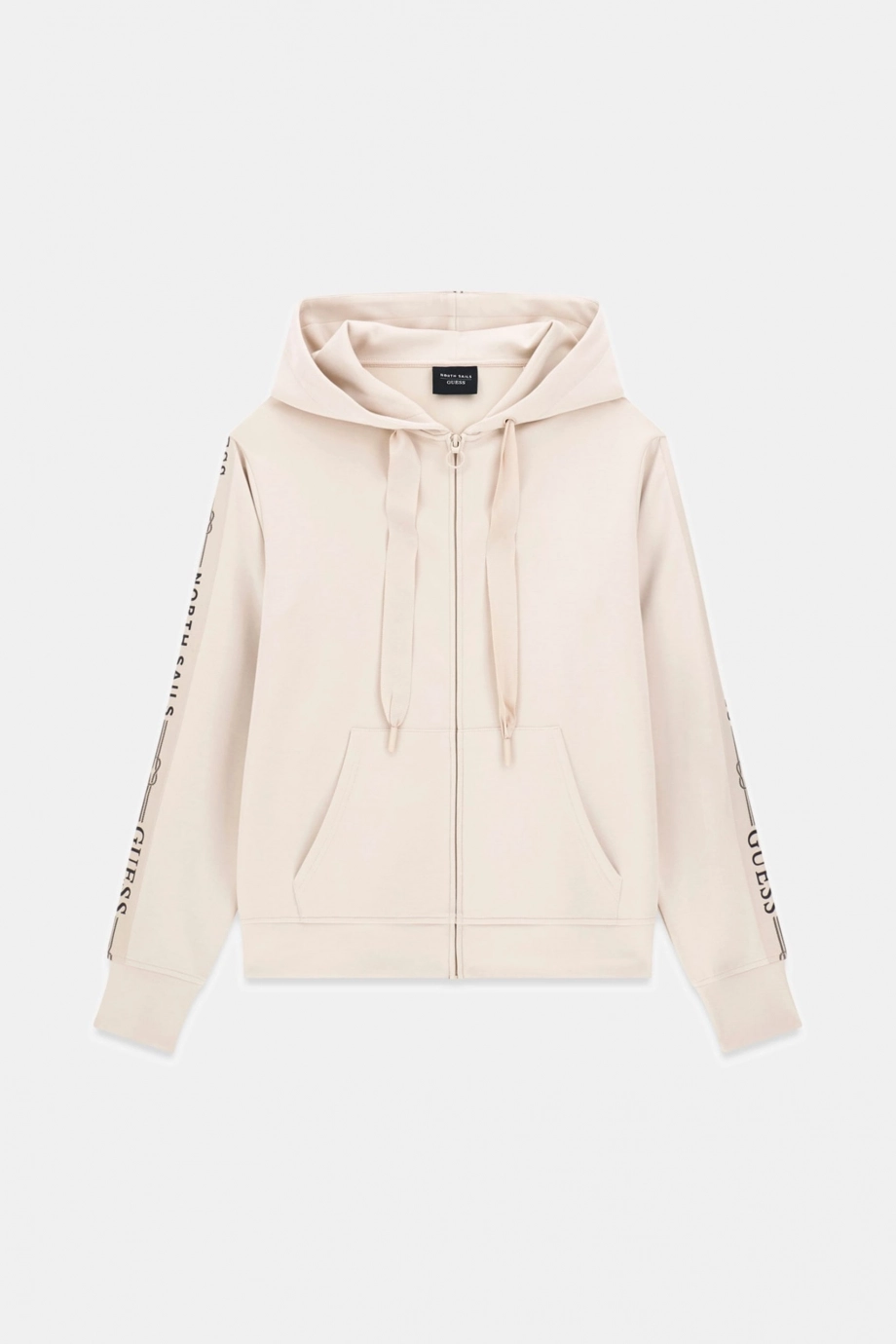 Guess GuessxNS Fermuarlı Kapüşonlu Kadın Krem Eşofman Üstü W6GQ03K2656-A115