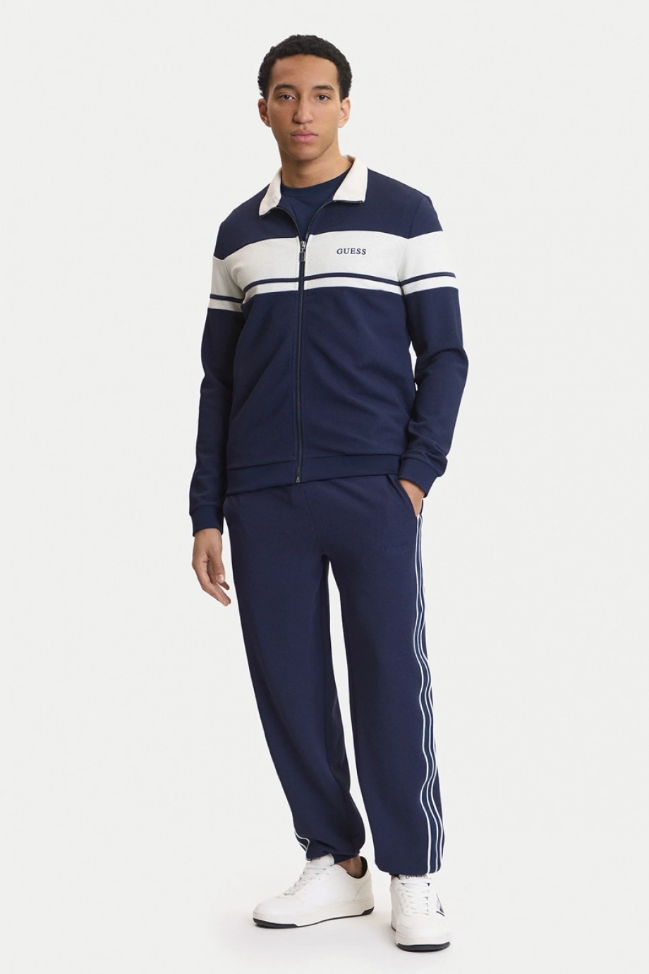 Guess Spiros Tam Fermuarlı Erkek Mavi Eşofman Üstü Z6GQ29K3212-G7R1
