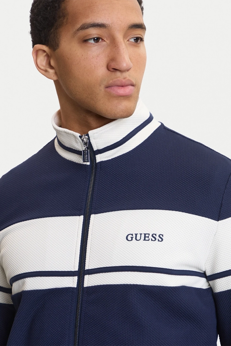 Guess Spiros Tam Fermuarlı Erkek Mavi Eşofman Üstü Z6GQ29K3212-G7R1