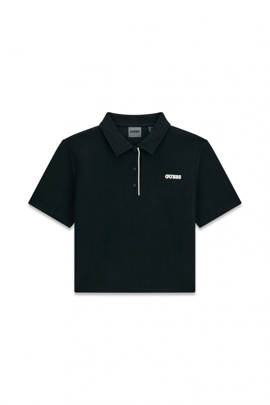 Guess Clara Kutulu Kesim Polo Yakalı Kadın Siyah Polo T-shirt V6GP12K3044-JBLK