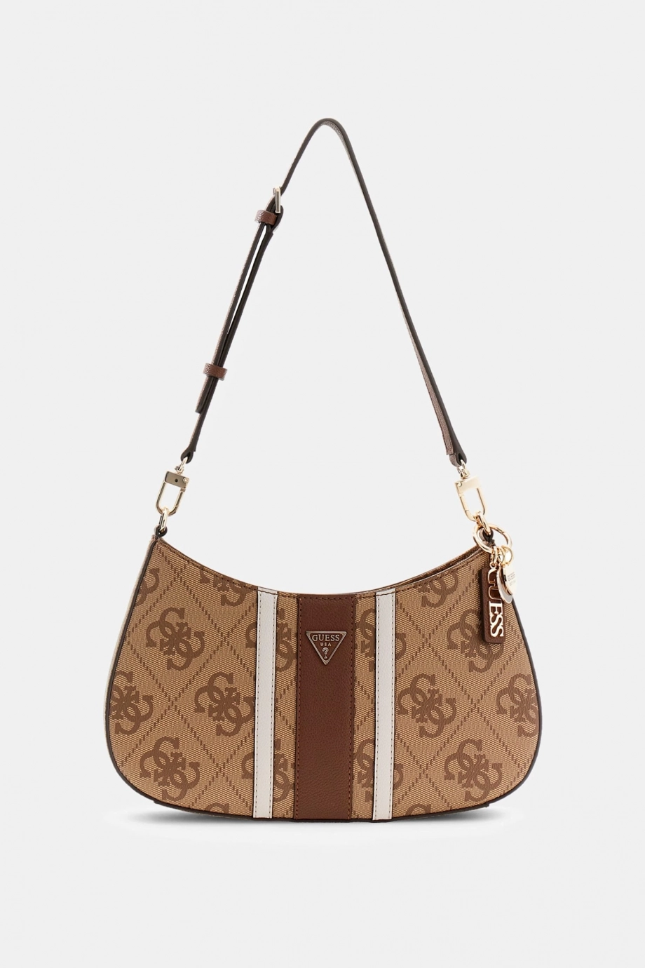 Guess Noelle II Üstten Fermuarlı Kadın Kahverengi Omuz Çantası HWSS9672180-LGW