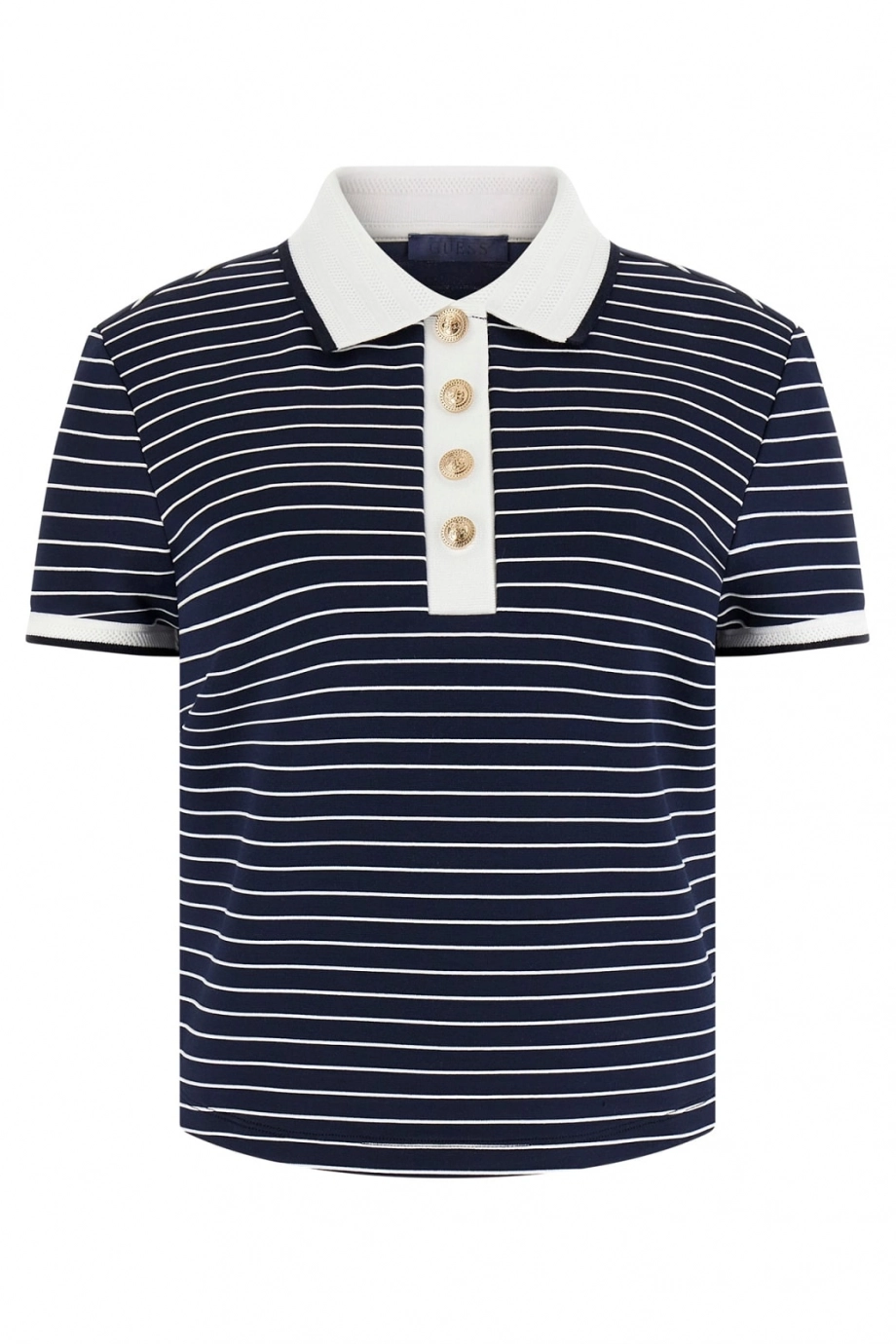 Guess Kısa Kollu Polo Yakalı Alphonsine Çizgili Kadın Çok Renkli Polo T-shirt W6GP17K2946-SB09