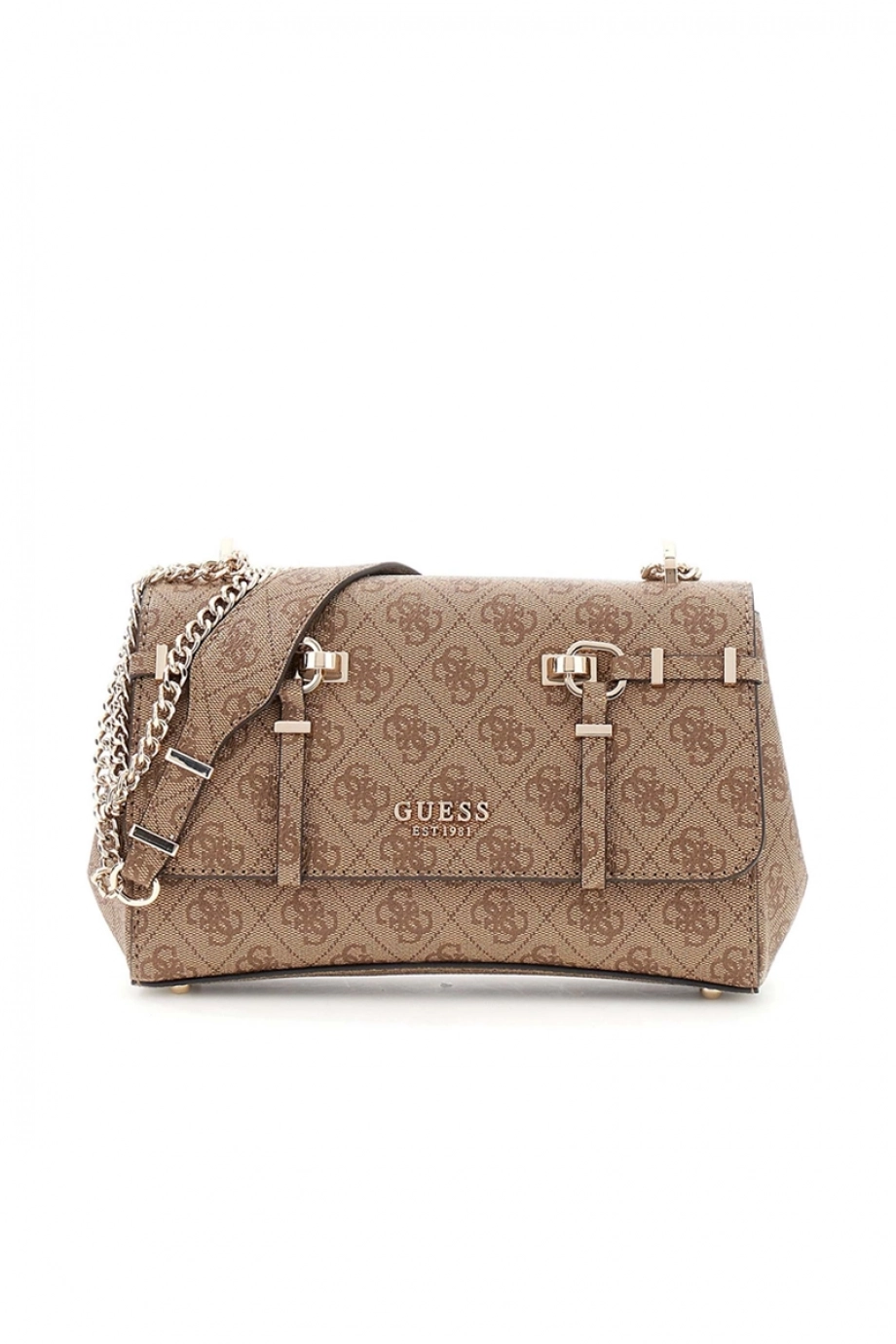 Guess Leona Logolu Dönüştürülebilir Kapaklı Çapraz Askılı Kadın Kahverengi Omuz Çantası HWSG9917210-LTL