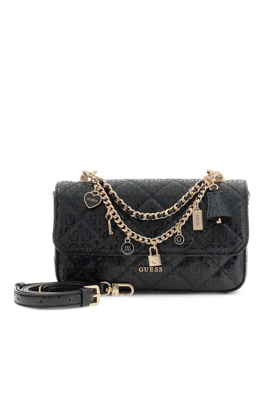 Guess Libby Kapaklı Çapraz Askılı Kadın Siyah El Çantası HWGG9912200-BLA