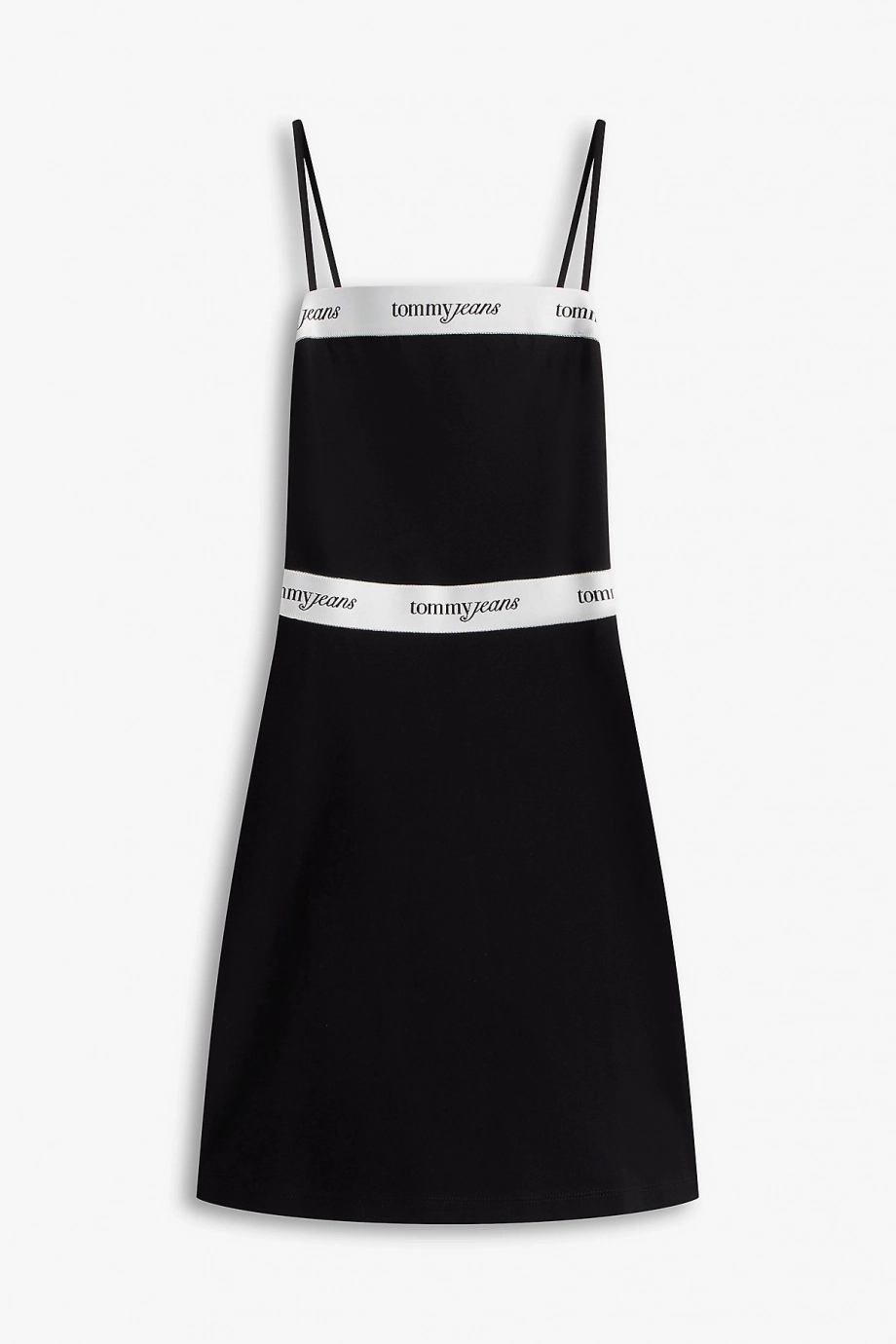 Tommy Hilfiger TJW Şerit Detaylı İnce Askılı Mini Kadın Siyah Elbise DW0DW22337BDS