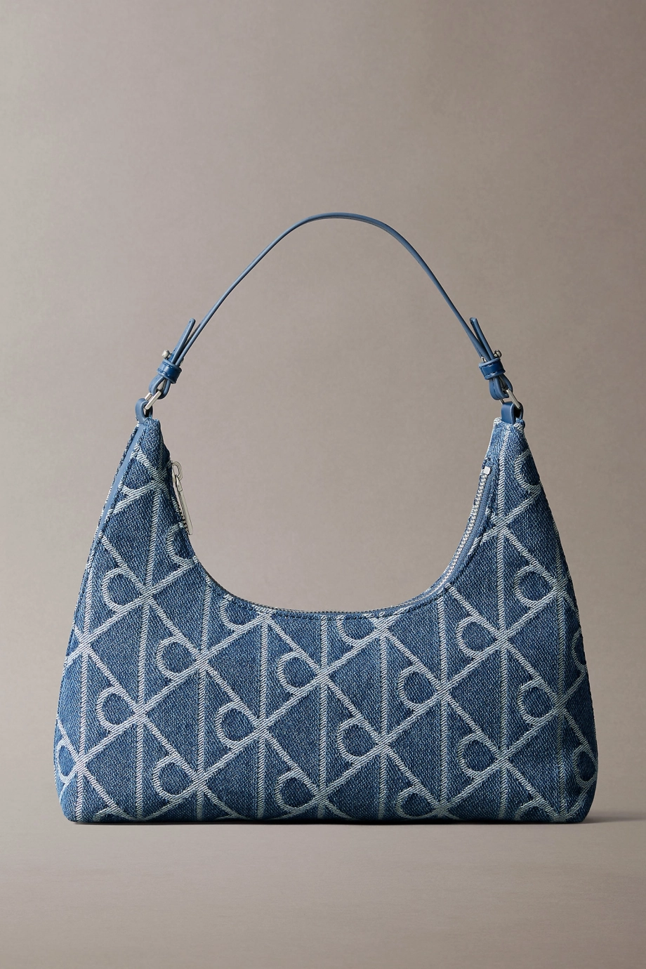 Calvin Klein Amblemli Tamamı Baskılı Denim Kadın Mavi Omuz Çantası LV04F3431G-YBN