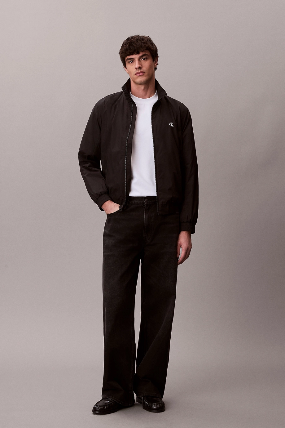 Calvin Klein Uzun Kollu Dolgusuz Naylon Harrington Erkek Siyah Ceket LV04RF520G-UB1