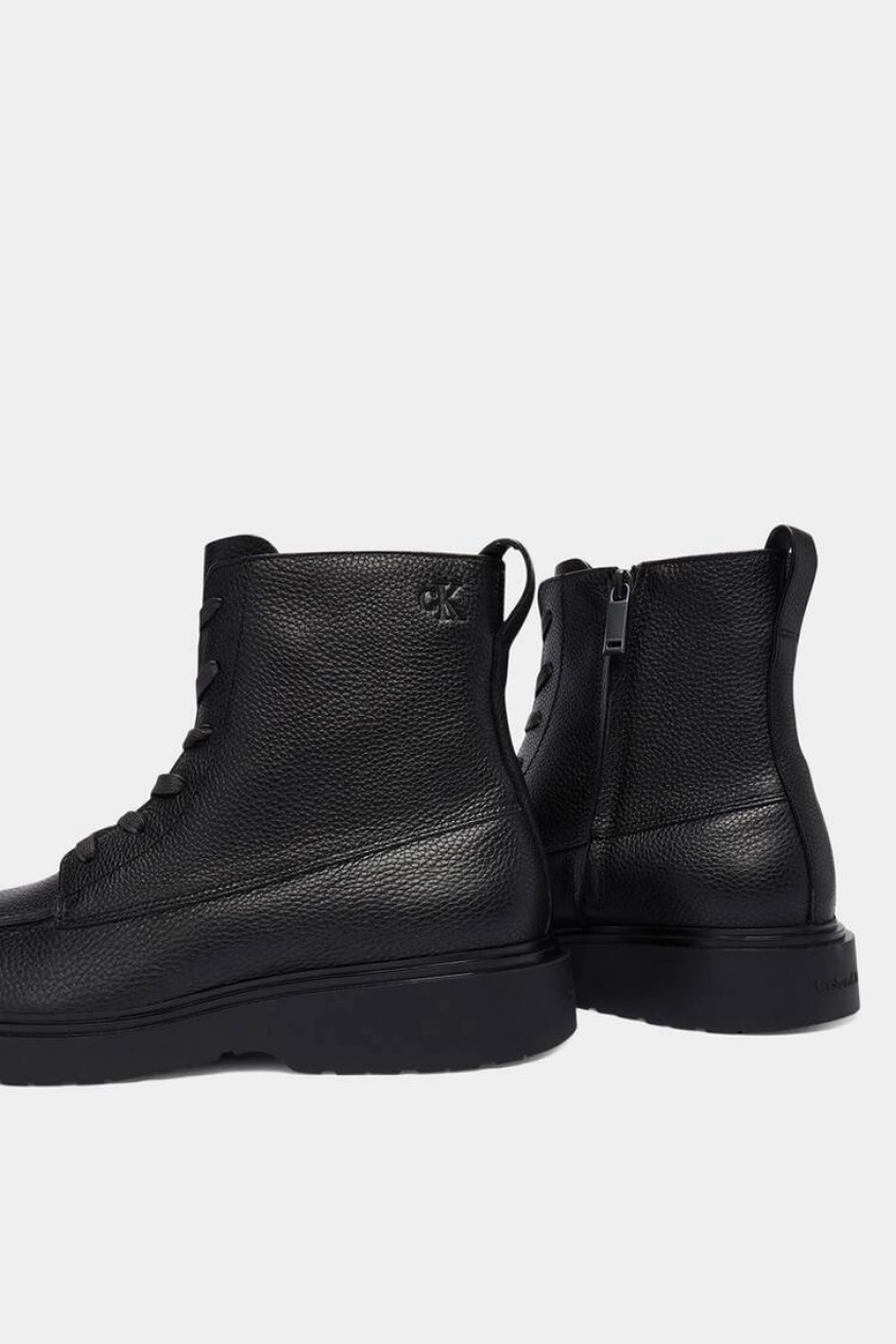Calvin Klein Combat Essential Bağcıklı Deri Erkek Siyah Bot YM0YM01375-0GJ