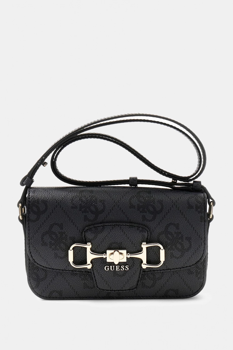 Guess Janie Logolu Dönüştürülebilir Kapaklı Çapraz Askılı Kadın Antrasit El Çantası HWOS9924210-CLO