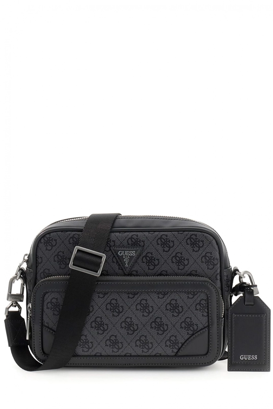 Guess Milano Çift Fermuarlı  Askılı Erkek Siyah Çapraz Çanta HMMILLP6222-BTH