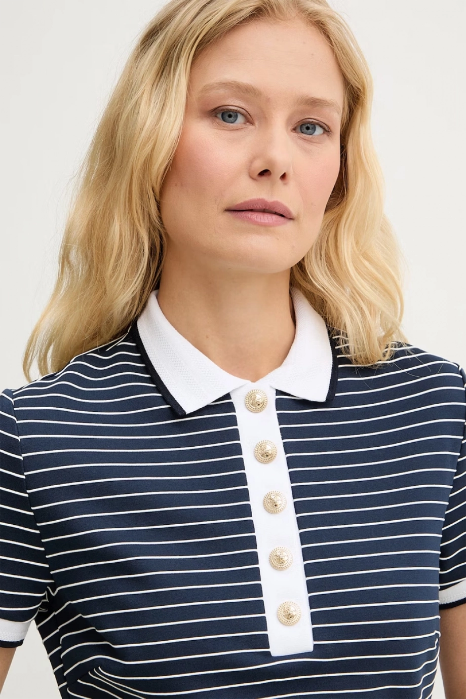 Guess Kısa Kollu Polo Yakalı Alphonsine Çizgili Kadın Çok Renkli Elbise W6GK14K2948-SB09