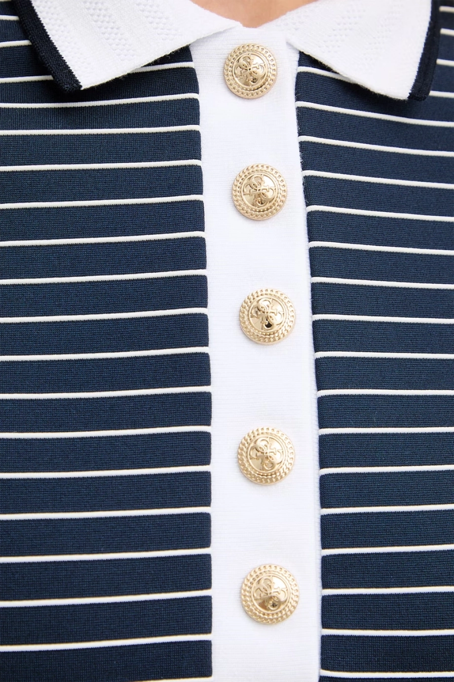 Guess Kısa Kollu Polo Yakalı Alphonsine Çizgili Kadın Çok Renkli Elbise W6GK14K2948-SB09