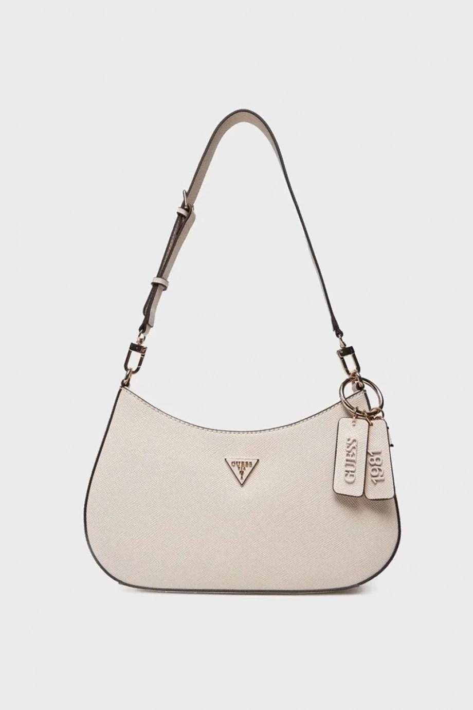Guess Noelle II Üstten Fermuarlı Kadın Ekru Omuz ÇantasıHWZG9672180-BON