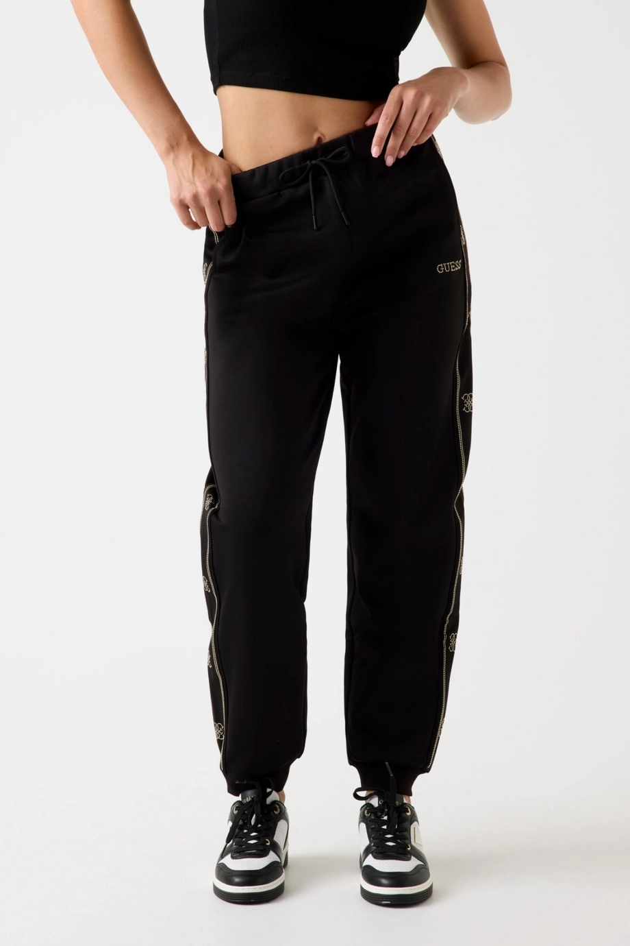 Guess Octavia Jogger Kadın Siyah Eşofman Altı V5BB23KCX22-JBLK