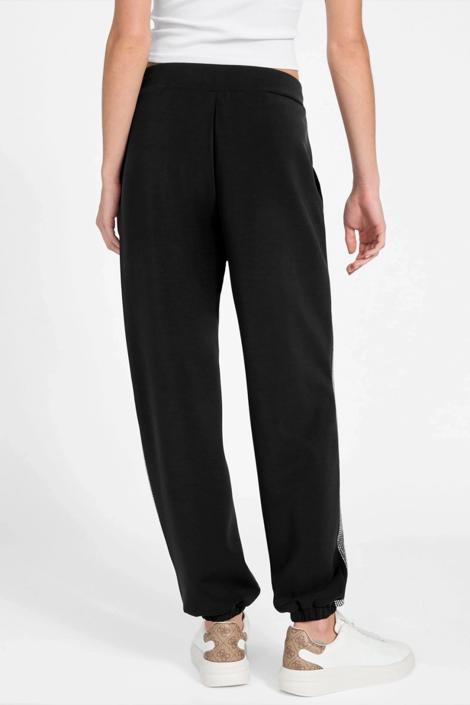 Guess Berthe Manşetli Jogger Kadın Siyah Eşofman Altı V6RB01KCAY2-JBLK