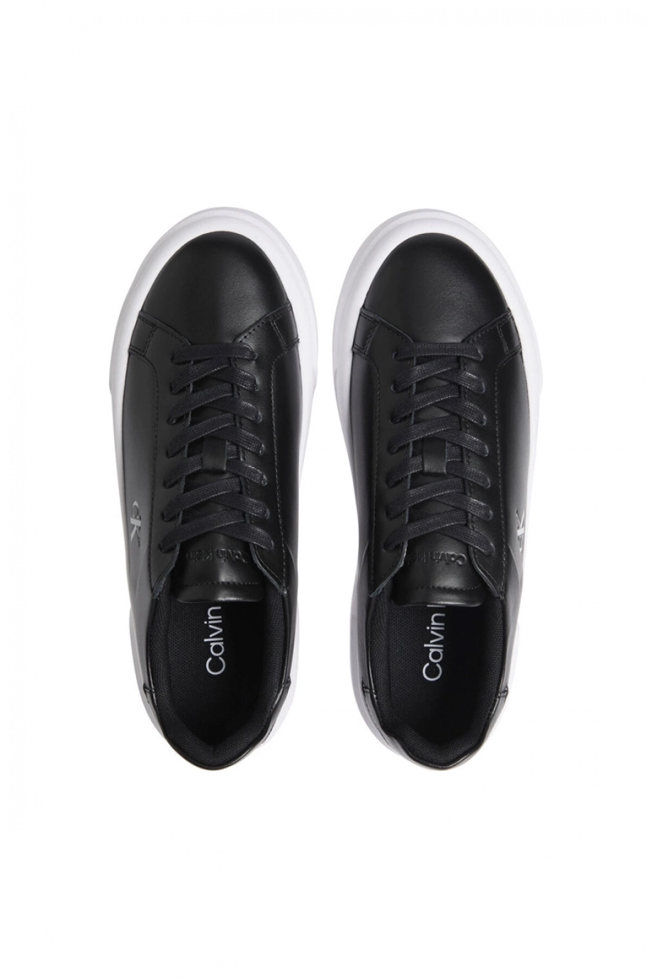 Calvin Klein Flatform Bağcıklı Deri Kadın Siyah Sneaker YW0YW01928-BEH