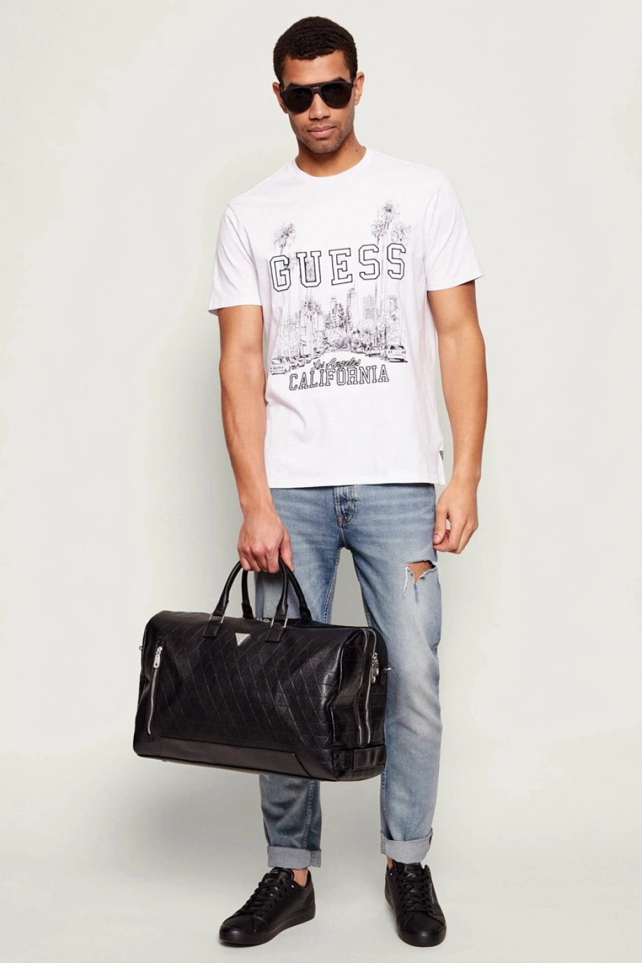 Guess Lüks Kadın Seyahat Çantası Erkek Siyah Valiz TMTOTEP6134-BLA