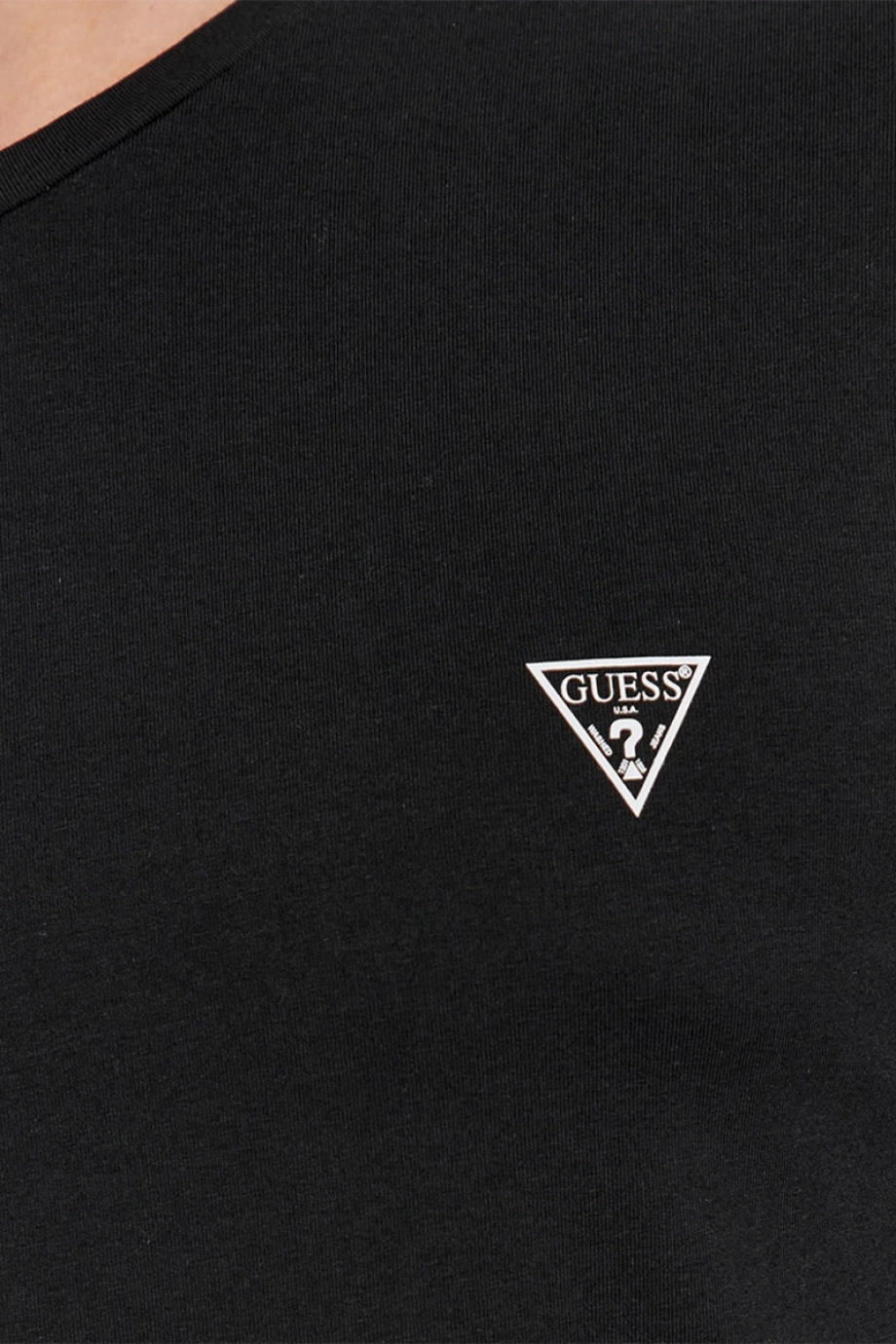 Guess Caleb Hero V Yaka Kısa Kollu Erkek Siyah Atlet U97G03KCD31-A996
