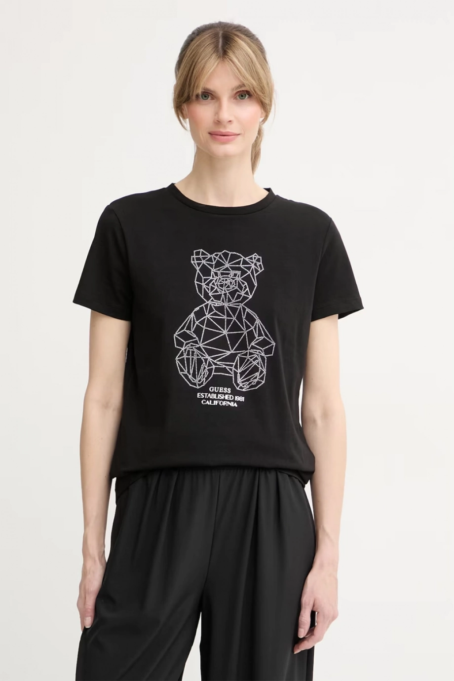 Guess Romy Regular Fit Kadın Siyah T-shirt V6GI12K3325-JBLK