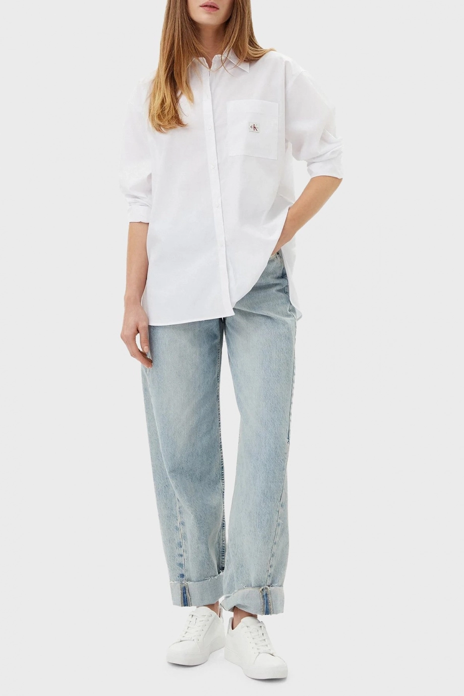 Calvin Klein Essentials Kadın Beyaz Gömlek LV047C143G-YAA
