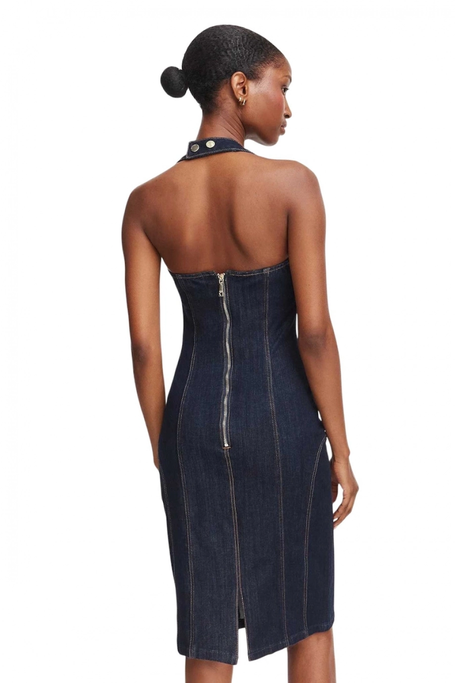 Alisa Kadın Modal Karışımlı Denim Elbise