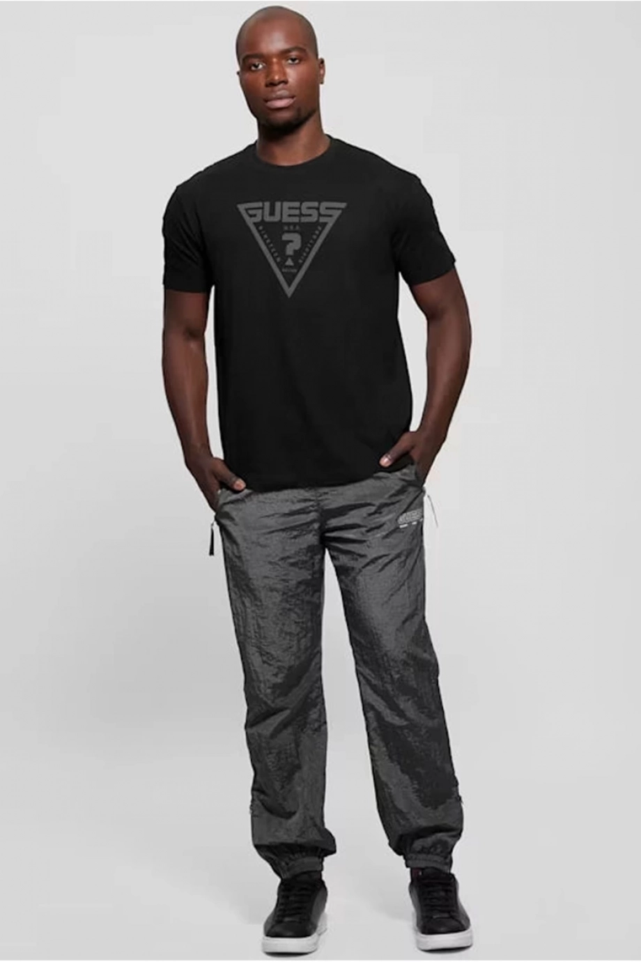 Guess Azha Erkek Siyah Aktif Oversize Fit T-Shirt Z4BI02I3Z14-JBLK