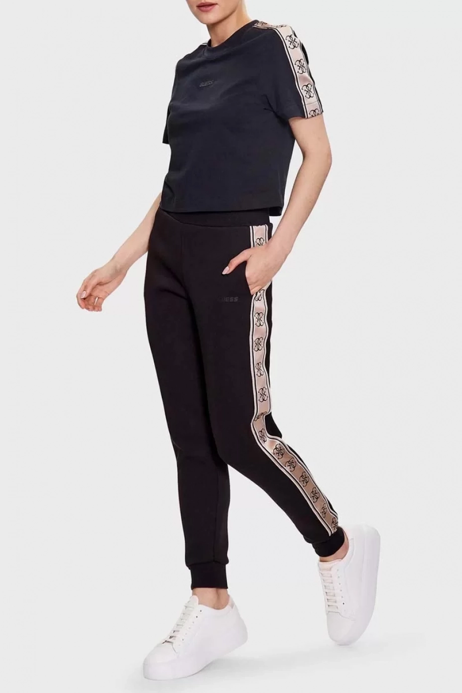Guess BRITNEY JOGGER Kadın Siyah Eşofman Altı V2YB15KB3P2-JBLK