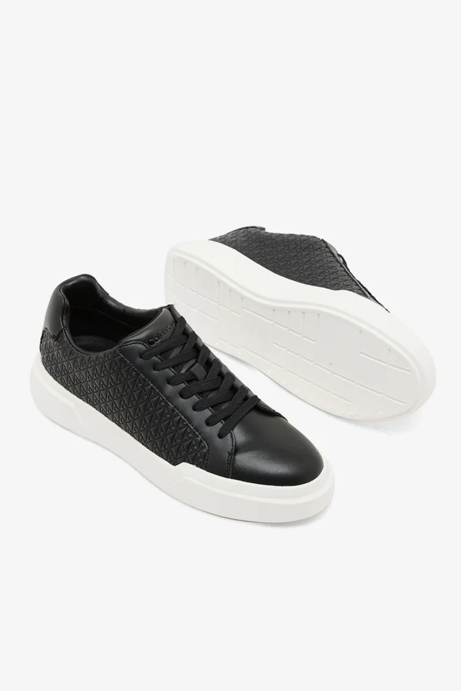 Calvin Klein Chunky Cupsole Bağcıklı Deri Tamamı Baskılı Kadın Siyah Sneaker YW0YW02058-BEH