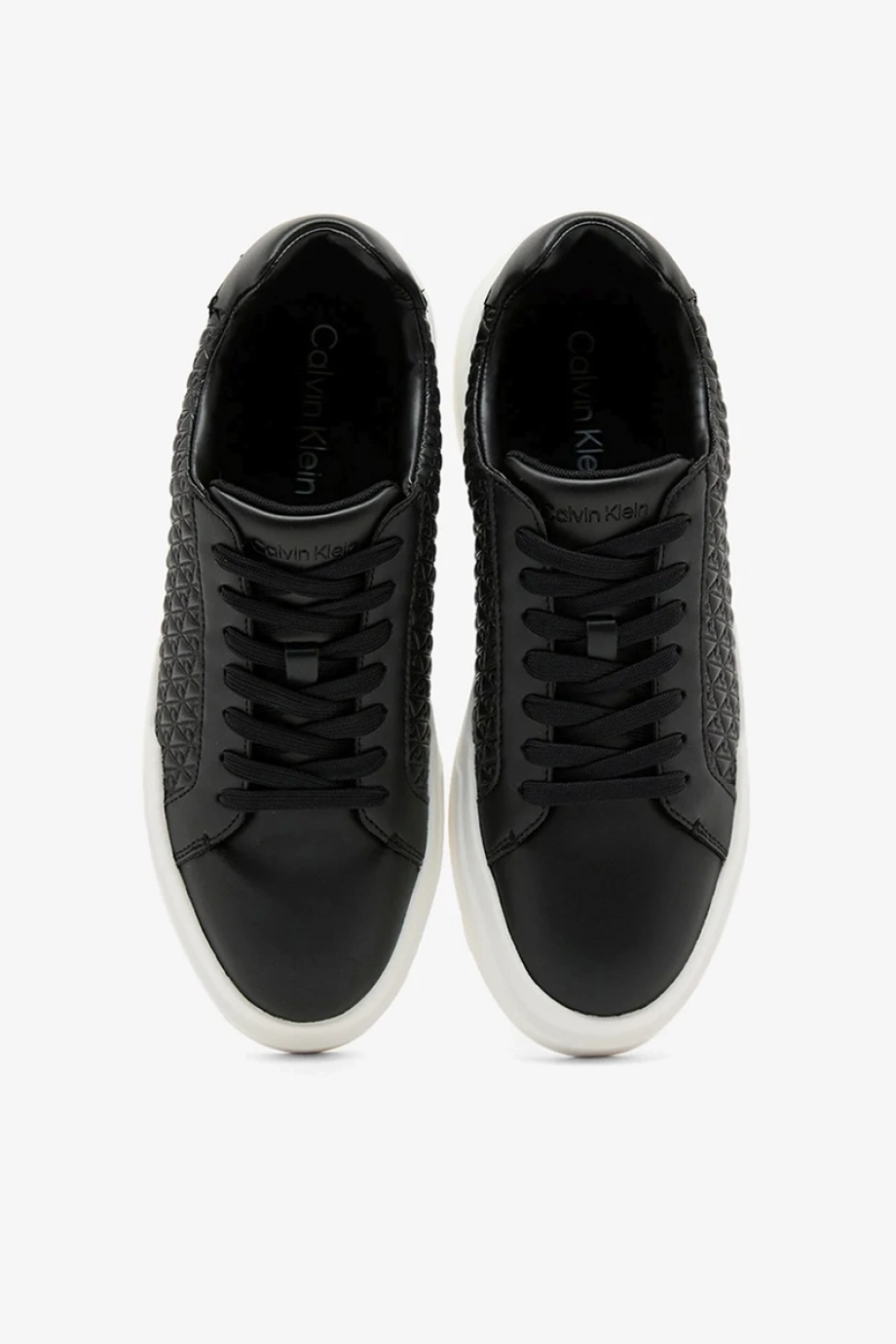 Calvin Klein Chunky Cupsole Bağcıklı Deri Tamamı Baskılı Kadın Siyah Sneaker YW0YW02058-BEH
