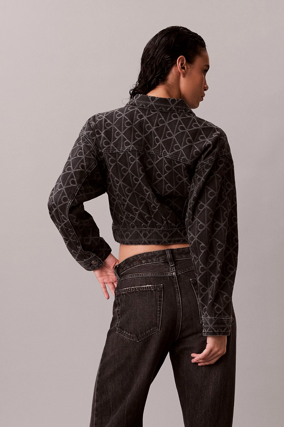 Calvin Klein Eklemli Detaylı Denim Kadın Siyah Ceket LV047E621G-YCL