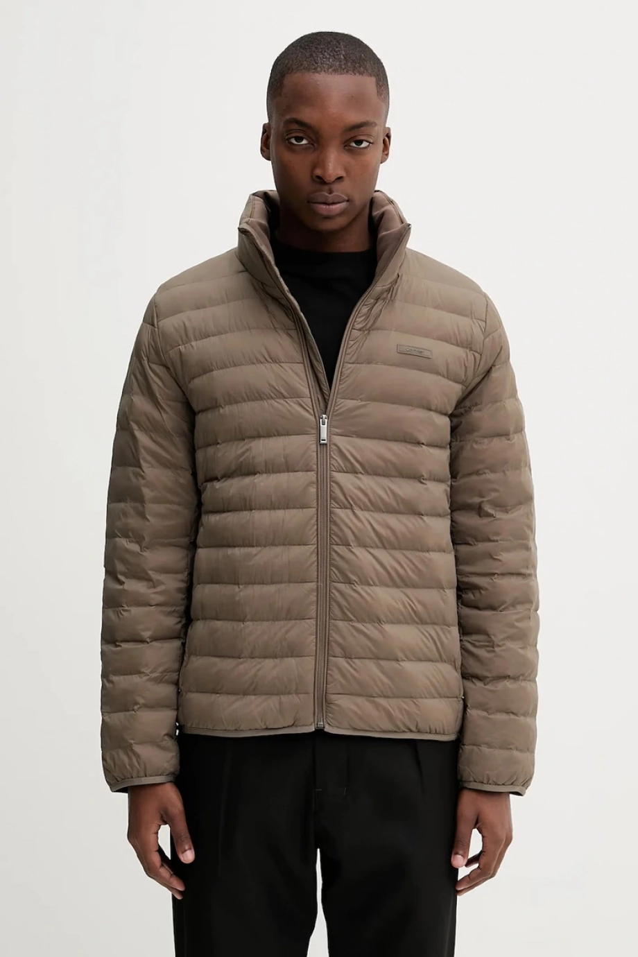 Calvin Klein Erkek Hafif Naylon Kapitone Şişme Kahverengi Ceket LV04LC506G-PDK
