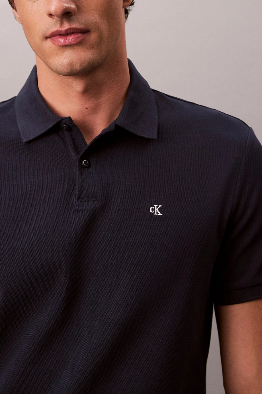 Calvin Klein Global Erkek Mavi  Polo Yaka T-shirt  LV040EM269-CEF