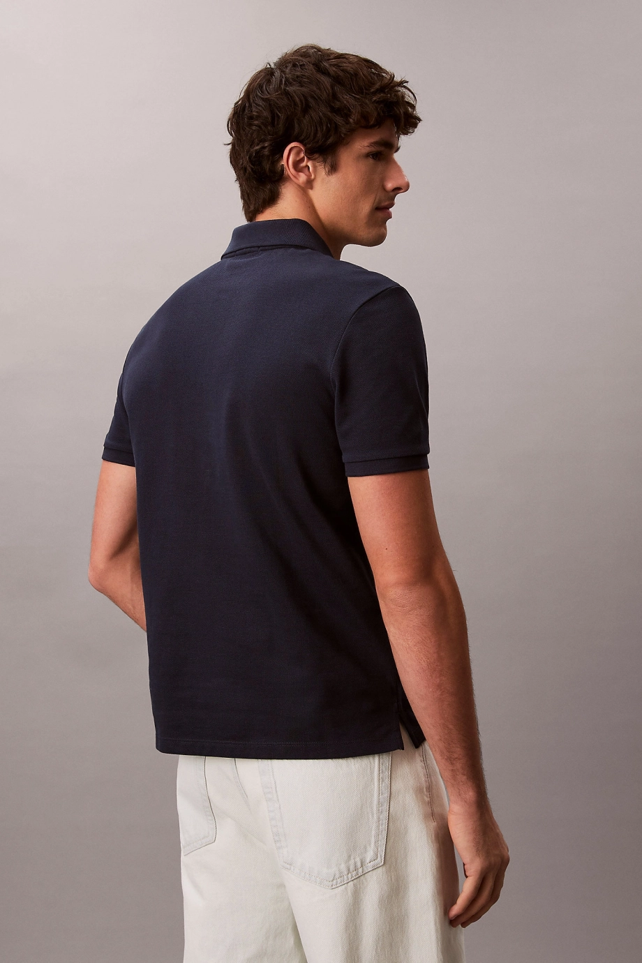 Calvin Klein Global Erkek Mavi  Polo Yaka T-shirt  LV040EM269-CEF