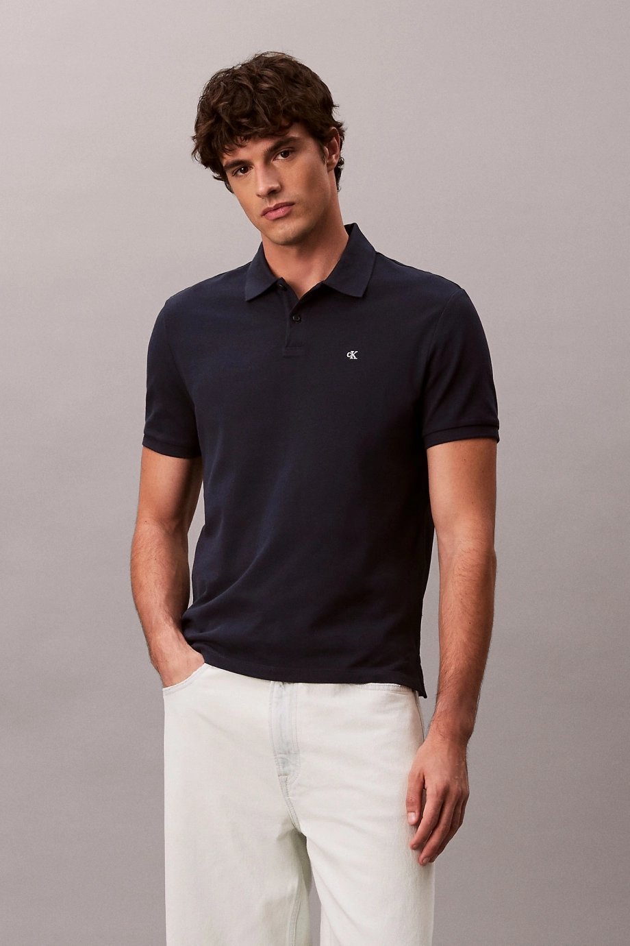 Calvin Klein Global Erkek Mavi Polo Yaka T-shirt LV040EM269-CEF