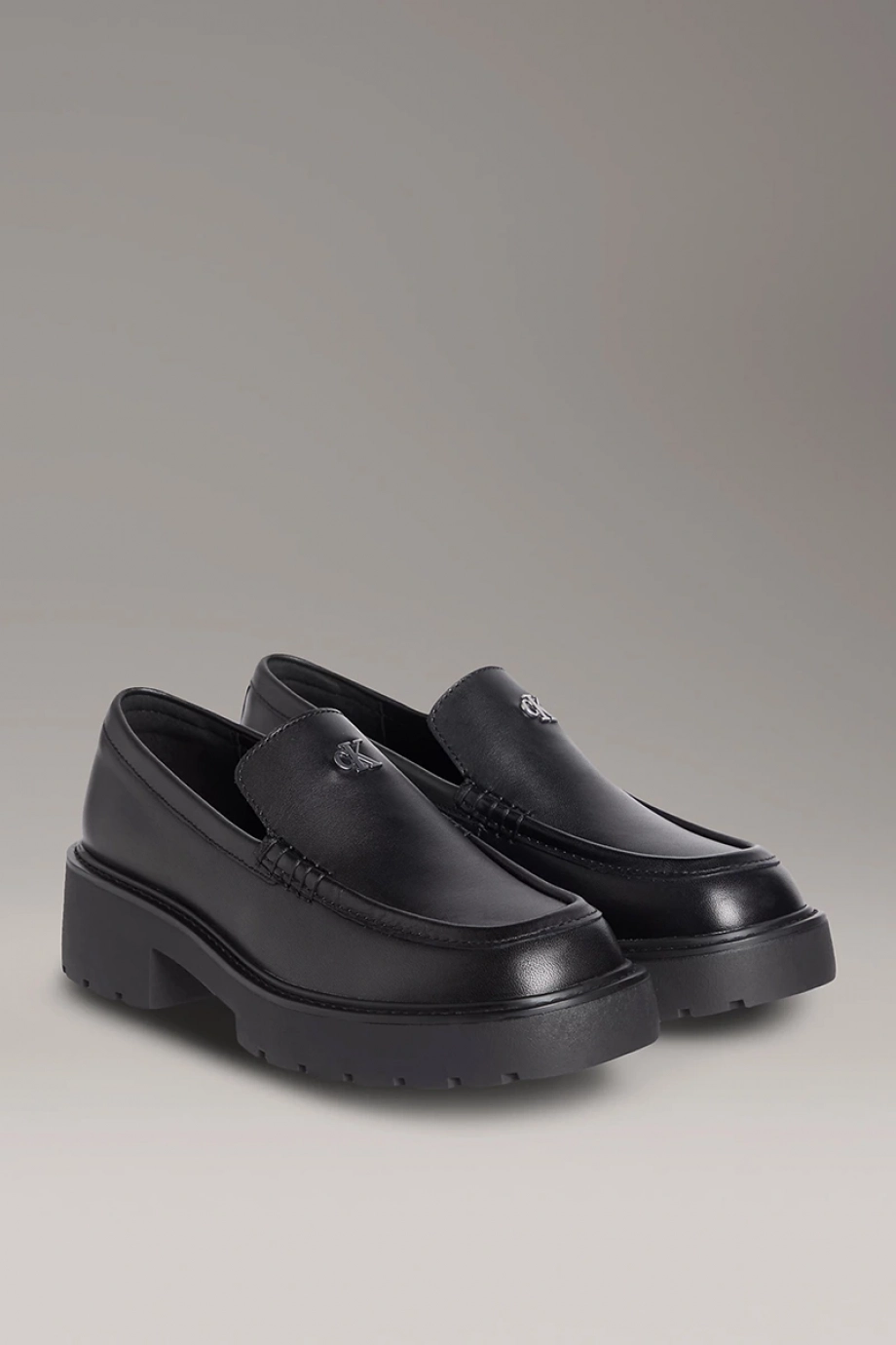Calvin Klein Deri Kalın Tabanlı Combat Kadın  Siyah Loafer YW0YW01862-BEH