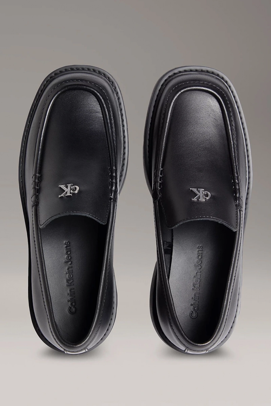 Calvin Klein Deri Kalın Tabanlı Combat Kadın  Siyah Loafer YW0YW01862-BEH