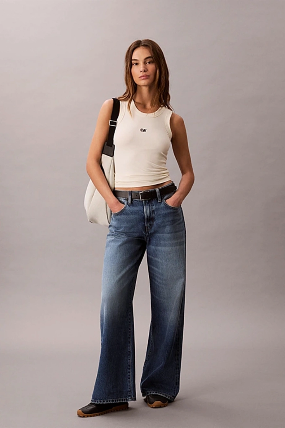 Calvin Klein Kadın Modal Fitilli Beyaz Bluz LV044C900G-PBA