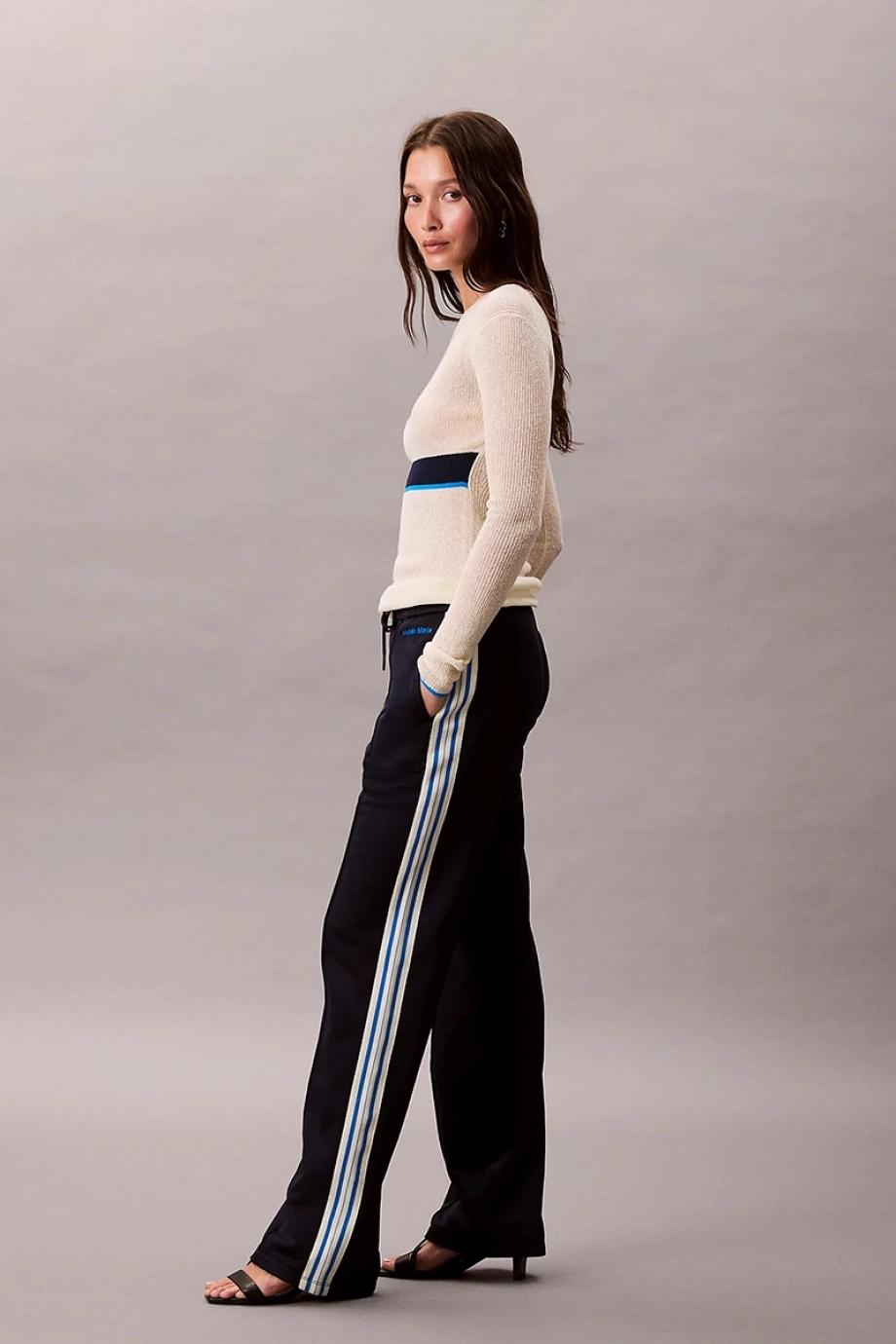 Calvin Klein Parlak Görünümlü Penye Eşofman Altı Kadın Siyah  Eşofman Altı LV144C239G-CEF