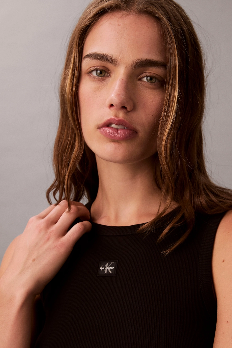 Calvin Klein Kadın Etiketli Pamuklu Fitilli Siyah AtletLV047C201G-UB1