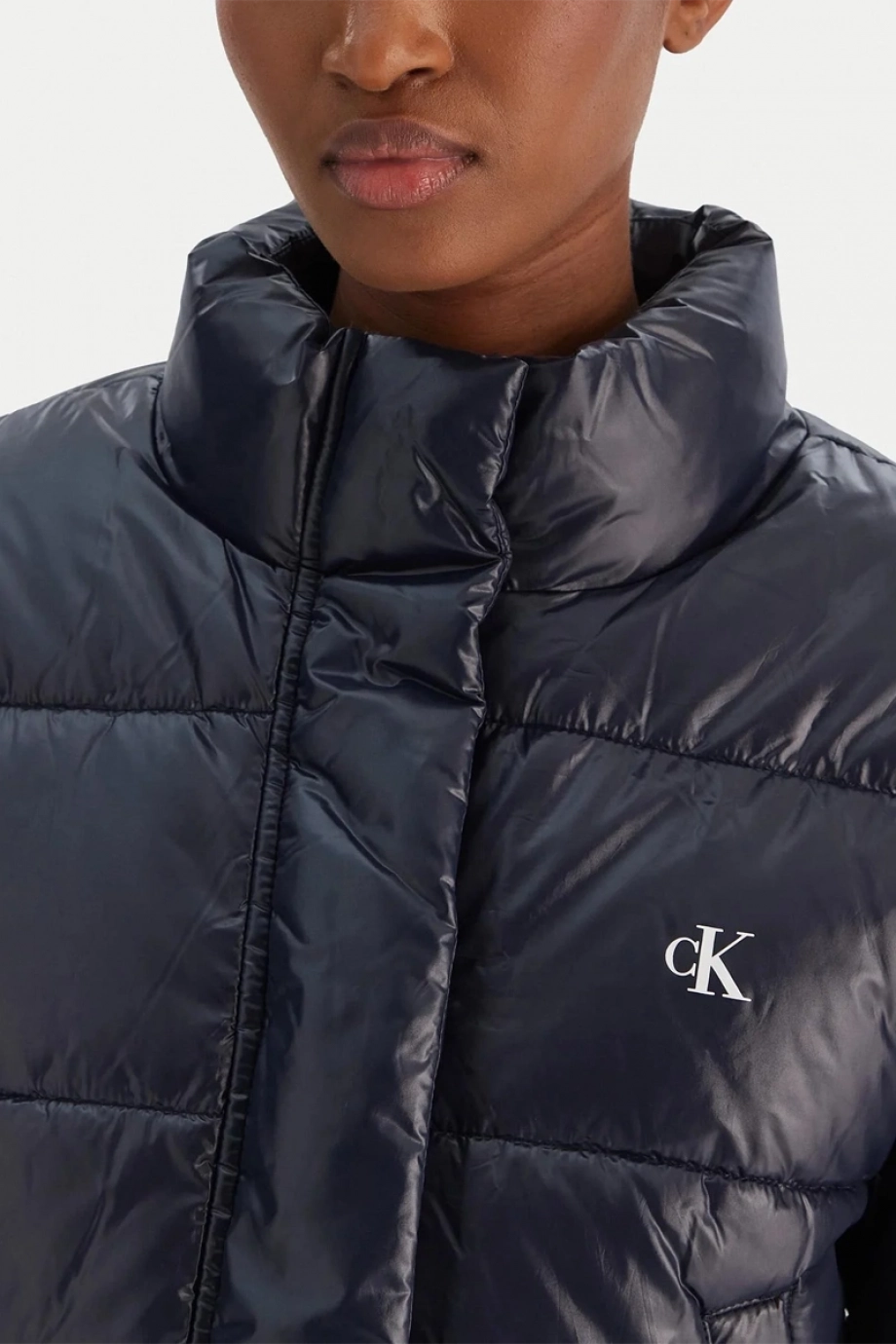 Calvin Klein Parlak Kısa Şişme Kadın Mavi Mont LV047D504G-VEK
