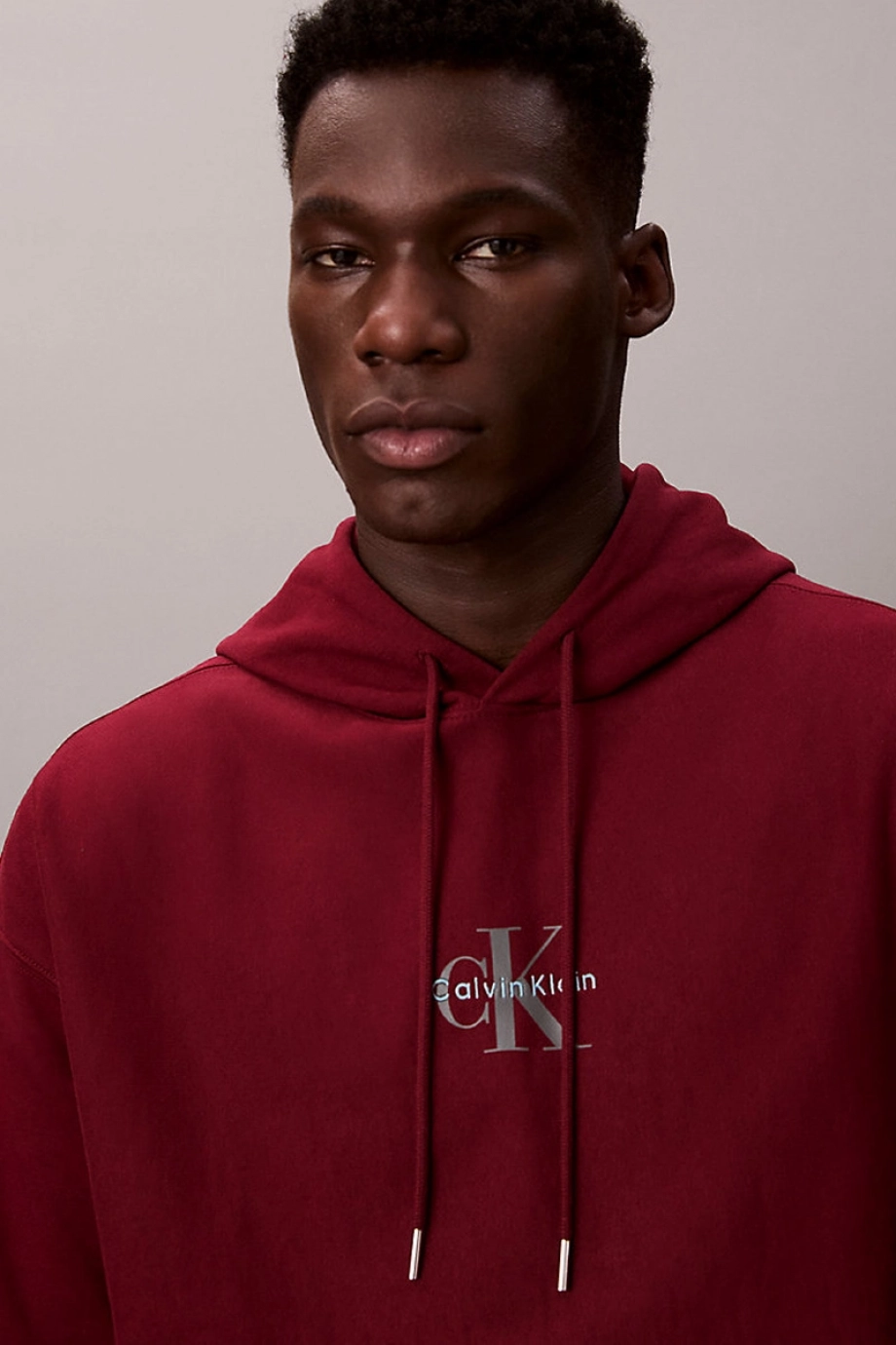 Calvin Klein Premium Penye Mikro Monologolu Erkek Kırmızı Sweatshirt LV04RC281G-WCV