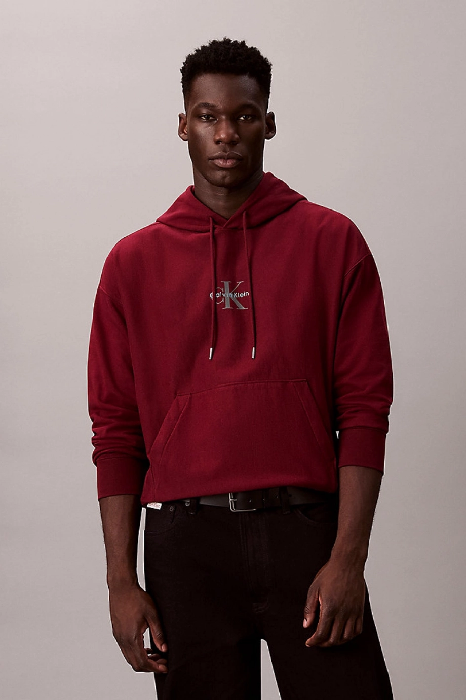 Calvin Klein Premium Penye Mikro Monologolu Erkek Kırmızı Sweatshirt LV04RC281G-WCV