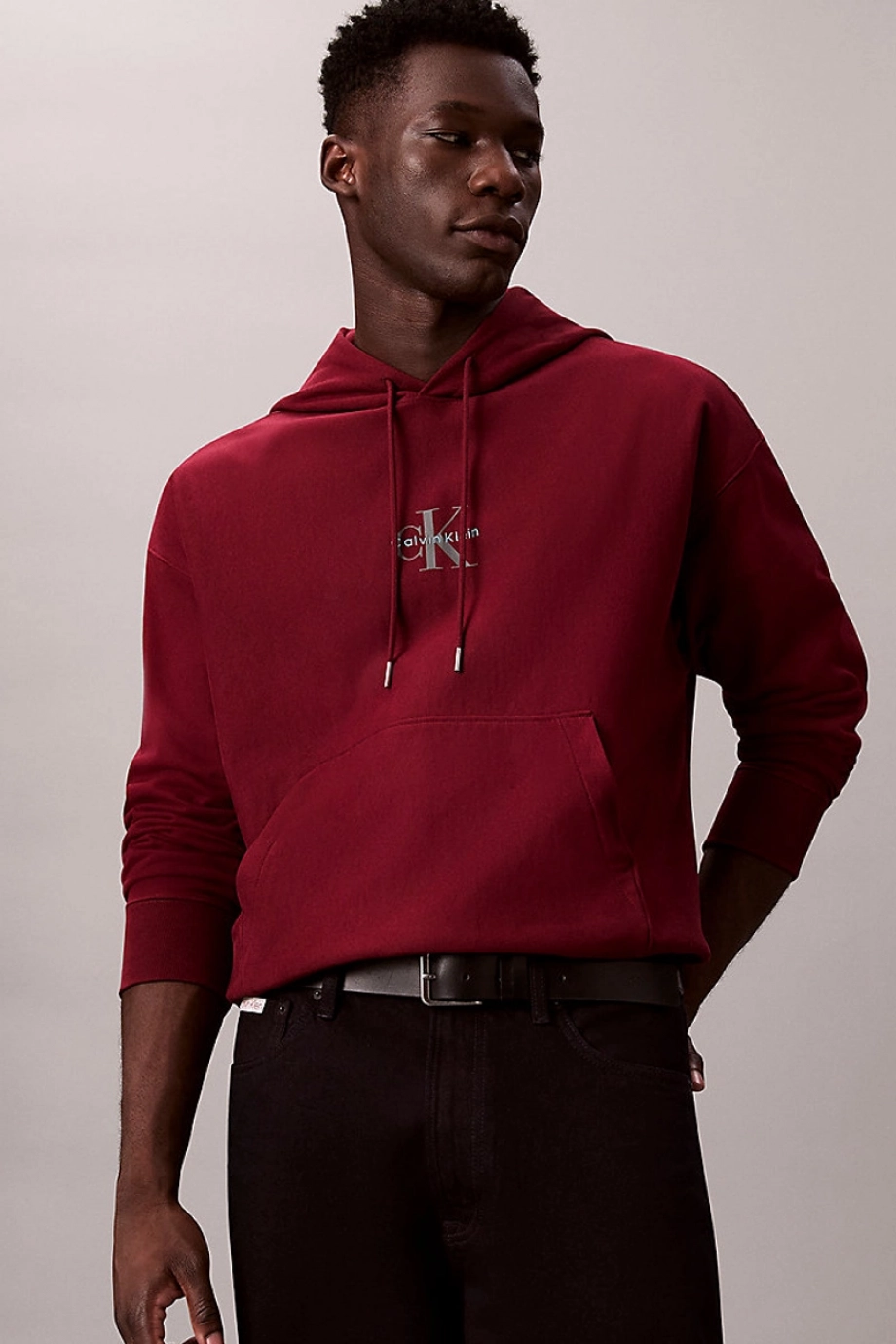 Calvin Klein Premium Penye Mikro Monologolu Erkek Kırmızı Sweatshirt LV04RC281G-WCV