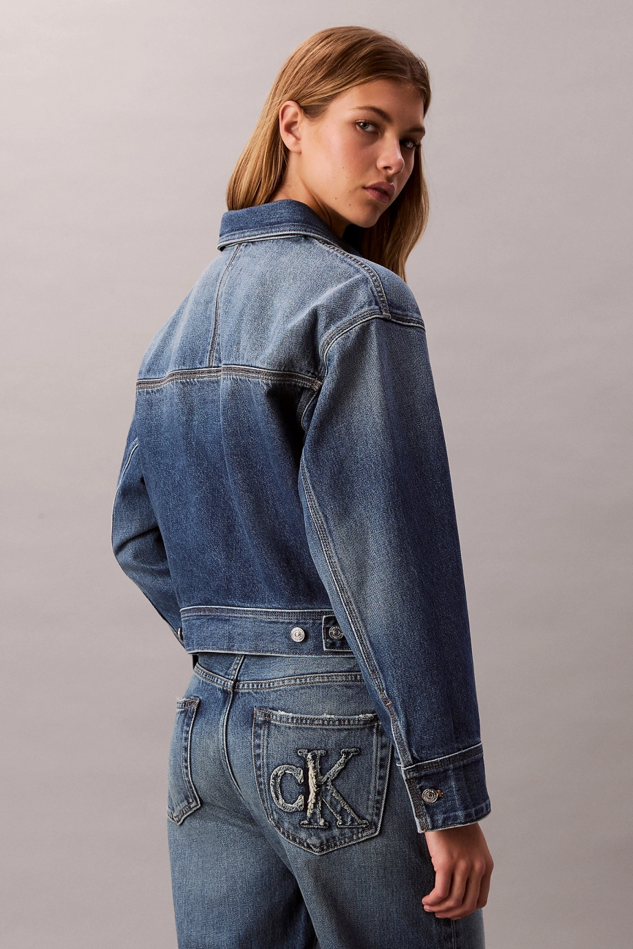 Calvin Klein Workwear CK Sanded Blue Kadın Mavi Ceket LV047E906G-3NL