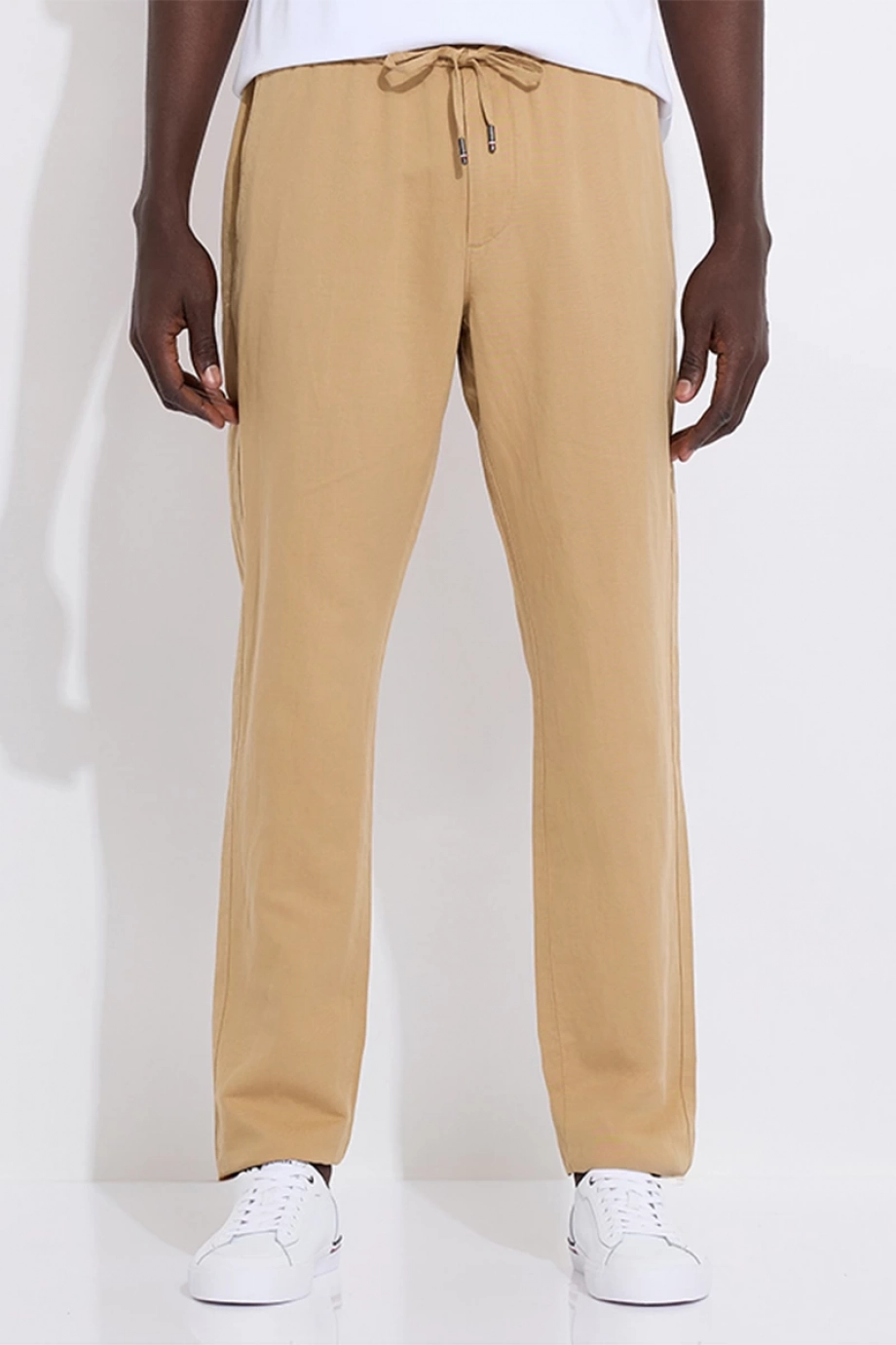 Tommy Hilfiger CHINO HARLEM PO DRWS CO LINEN Erkek Bej Pantolon MW0MW34533RBL